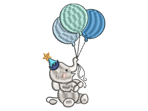 Cute Baby Elephant Balloons Embroidery Review