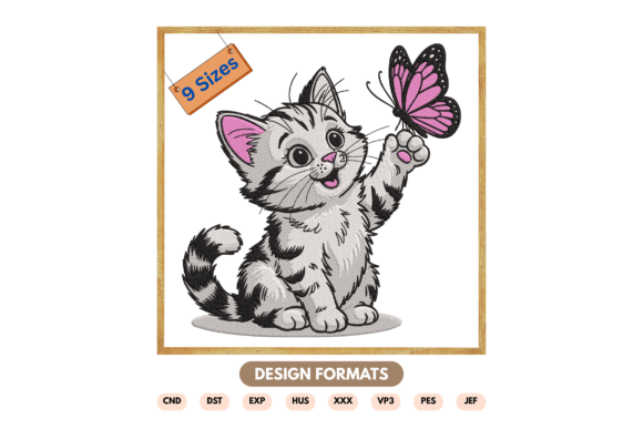Review: Cat with Butterfly Embroidery Design
