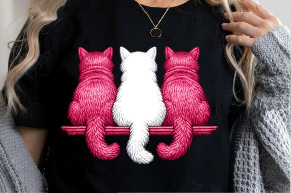 Reviewing 3 Cats on a Rail Outline Embroidery Art