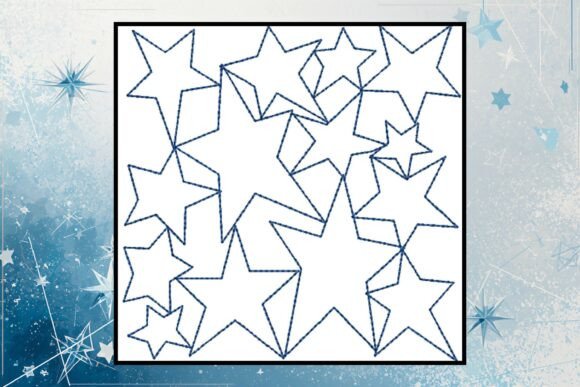 Reviewing Stars Background-Machine Embroidery for Holiday Sales