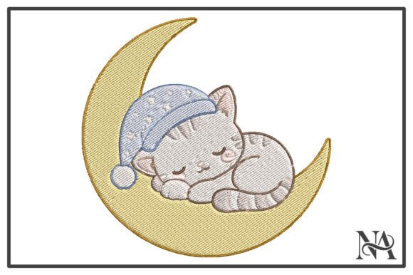 Reviewing the Sleepy Moon Kitty Embroidery Design